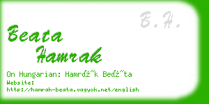 beata hamrak business card